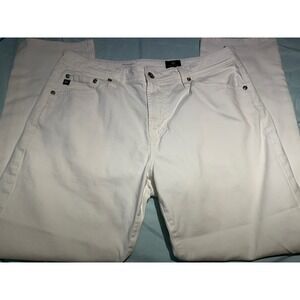 AG Adriano Goldschmied The Everett Slim Straight Pants White 33x27 1794SUDWHT